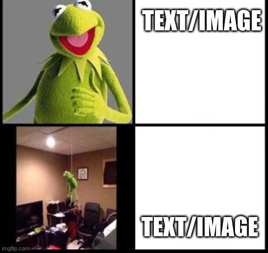 TEXT/IMAGE; TEXT/IMAGE | image tagged in invest in kermit,kermit,memes | made w/ Imgflip meme maker
