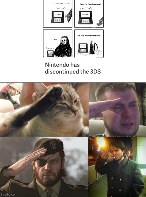 My good old friend the 3ds | image tagged in ozon's salute | made w/ Imgflip meme maker