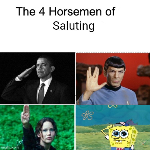 Four horsemen | Saluting | image tagged in four horsemen | made w/ Imgflip meme maker