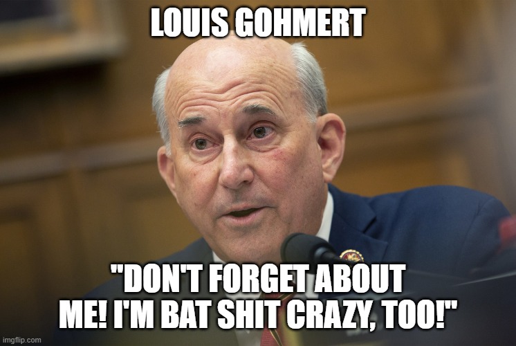 LOUIS GOHMERT "DON'T FORGET ABOUT ME! I'M BAT SHIT CRAZY, TOO!" | made w/ Imgflip meme maker