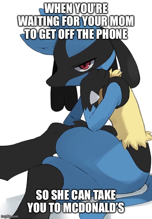 So true | WHEN YOU’RE WAITING FOR YOUR MOM TO GET OFF THE PHONE; SO SHE CAN TAKE YOU TO MCDONALD’S | image tagged in meme,funny,funny meme,pokemon,lucario,mcdonalds | made w/ Imgflip meme maker