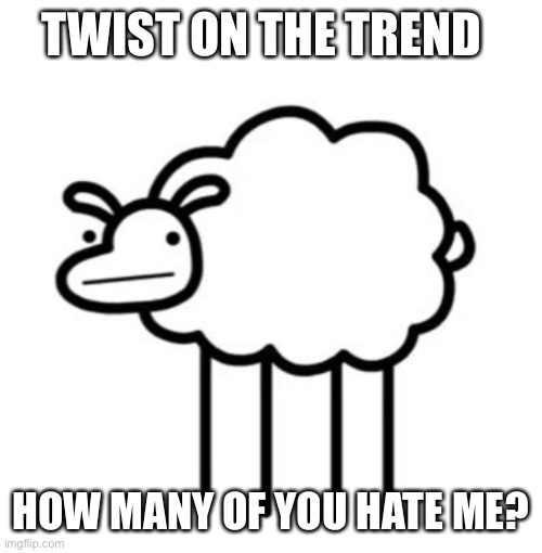 Honest opinion, even if it’s a little (also hi church, I know what your gonna say) | TWIST ON THE TREND; HOW MANY OF YOU HATE ME? | image tagged in swiftshwwp,reeeeeeeeeeeeeeeeeeeeee,trends | made w/ Imgflip meme maker