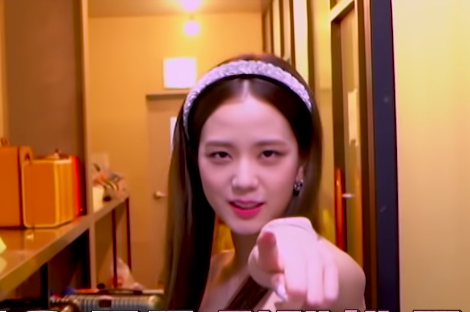High Quality Jisoo in 24/365 with BLACKPINK EP.10 pointing at the camera Blank Meme Template