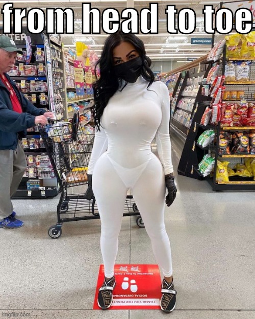[outstandingly protected] | from head to toe | image tagged in sexy girl mask,face mask,gloves,sexy woman,dress,panties | made w/ Imgflip meme maker