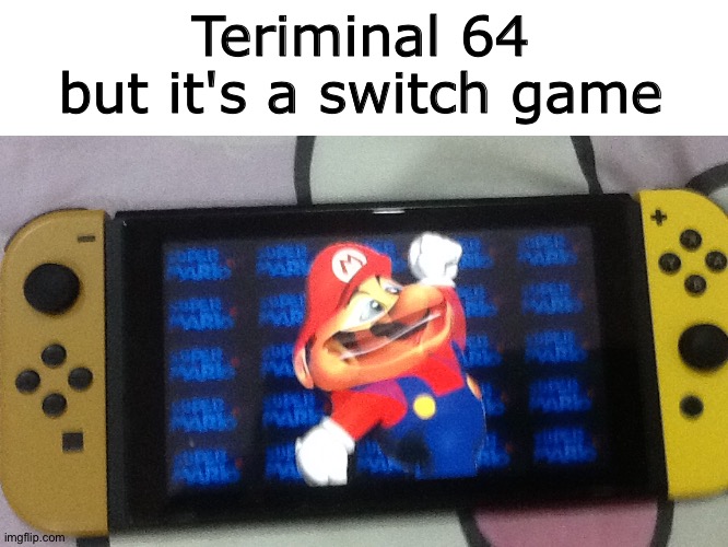 I used the switch YouTube to do this | Teriminal 64 but it's a switch game | image tagged in nintendo,super mario 64,memes,youtube | made w/ Imgflip meme maker