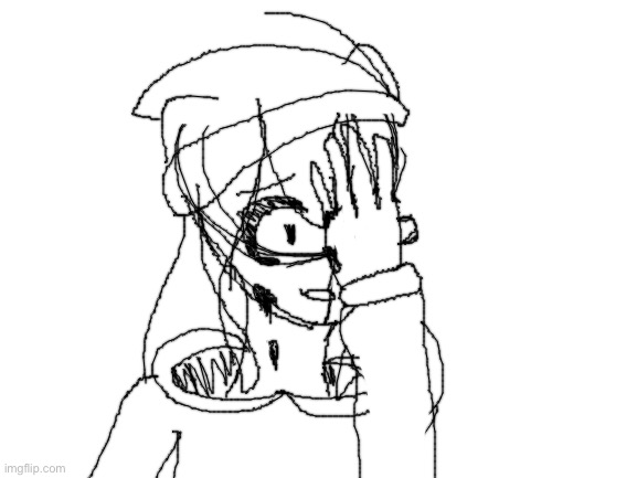 Wow, edgy, and messy. (The hands suck btw.) | image tagged in blank white template | made w/ Imgflip meme maker
