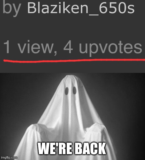 Pls don't take offence if you did, the ghosts are back! | WE'RE BACK | image tagged in ghost,funny,memes | made w/ Imgflip meme maker