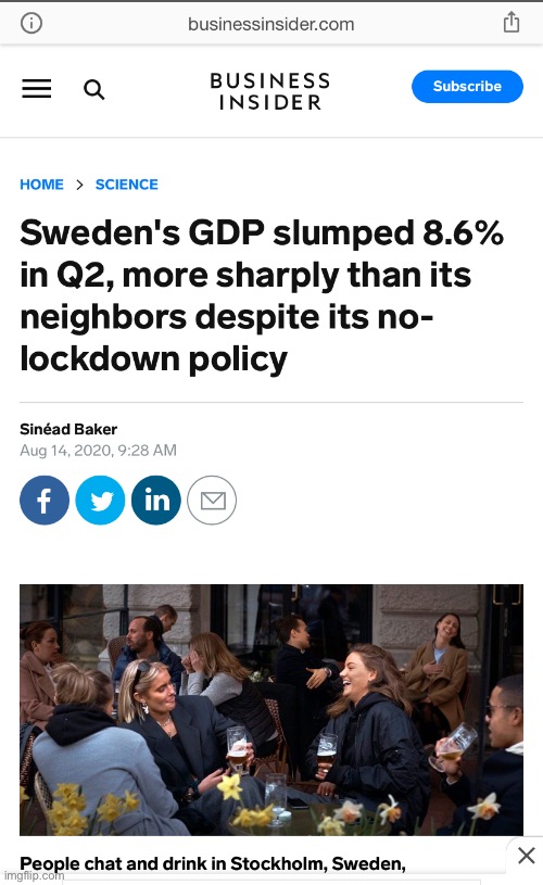 Checking up on Sweden and their famous “no-lockdown” policy. How’s it holding up? | image tagged in covid-19 | made w/ Imgflip meme maker
