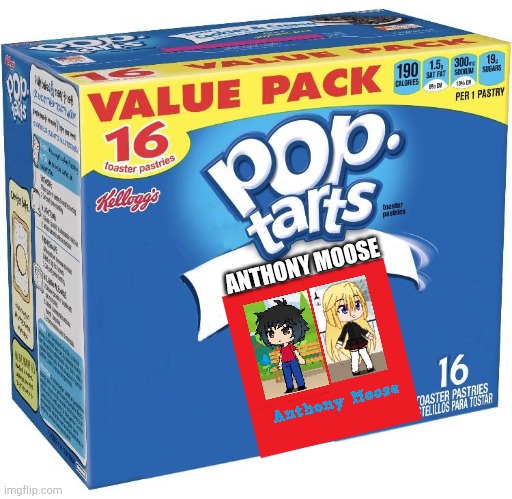 Pop tarts Anthony Moose | ANTHONY MOOSE | image tagged in pop tarts | made w/ Imgflip meme maker