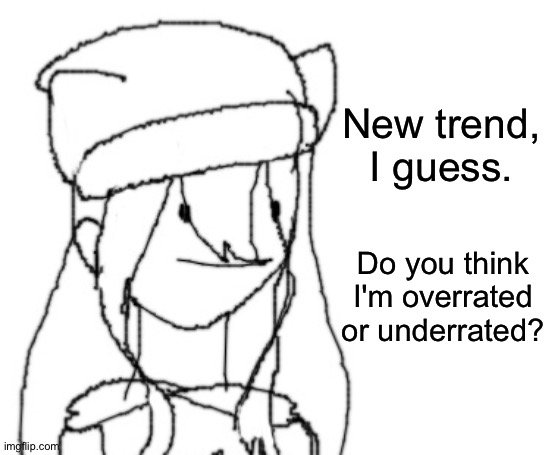Title | New trend, I guess. Do you think I'm overrated or underrated? | image tagged in shiyu has something to say ver two | made w/ Imgflip meme maker