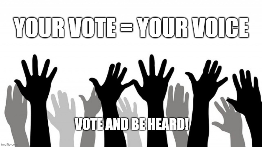 Cre101 L;10 - Jason Stanley | YOUR VOTE = YOUR VOICE; VOTE AND BE HEARD! | image tagged in hands up | made w/ Imgflip meme maker