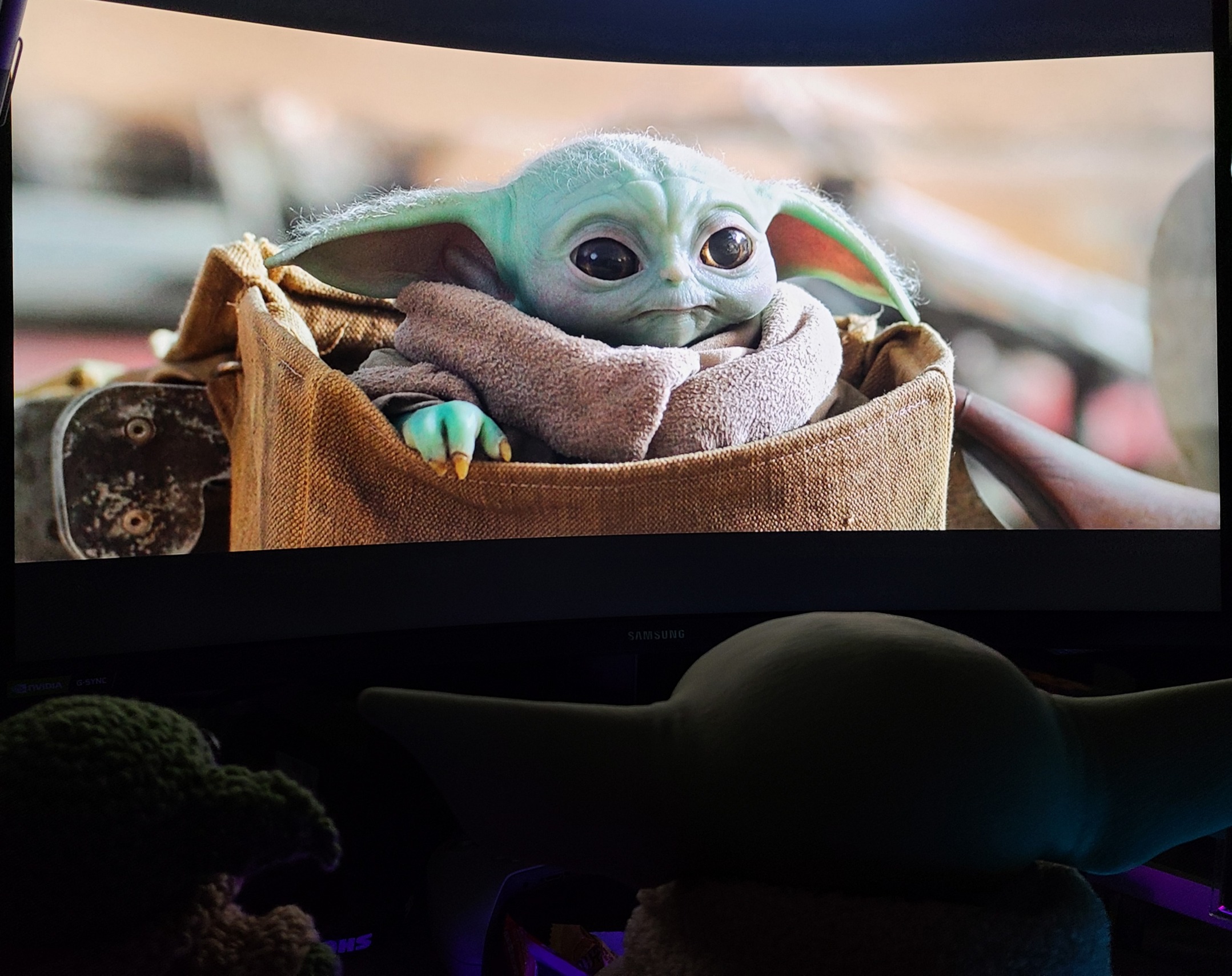 Baby Yoda Watching Blank Meme Template