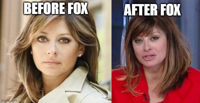 Maria Bartiromo After FOX | BEFORE FOX; AFTER FOX | image tagged in maria bartiromo before after | made w/ Imgflip meme maker