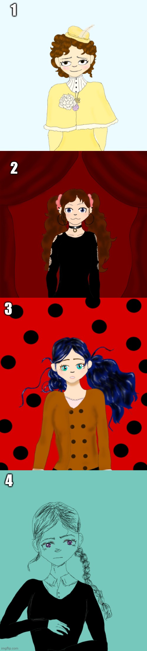 Which one of my old drawings should I redraw | 1; 2; 3; 4 | image tagged in drawing | made w/ Imgflip meme maker