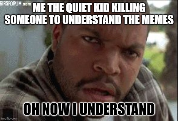 Hahaha! | ME THE QUIET KID KILLING SOMEONE TO UNDERSTAND THE MEMES; OH NOW I UNDERSTAND | image tagged in oh now i understand | made w/ Imgflip meme maker