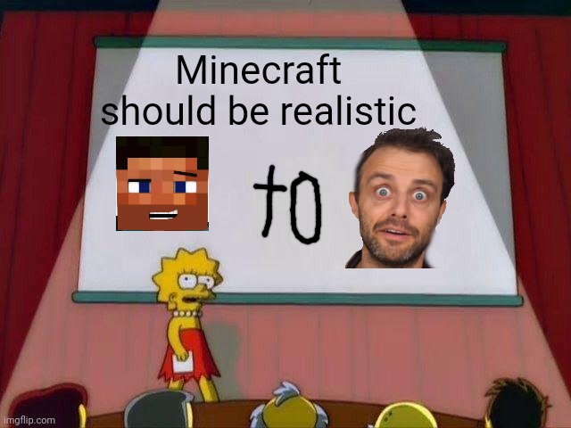 Lisa Simpson's Presentation | Minecraft should be realistic | image tagged in lisa simpson's presentation | made w/ Imgflip meme maker