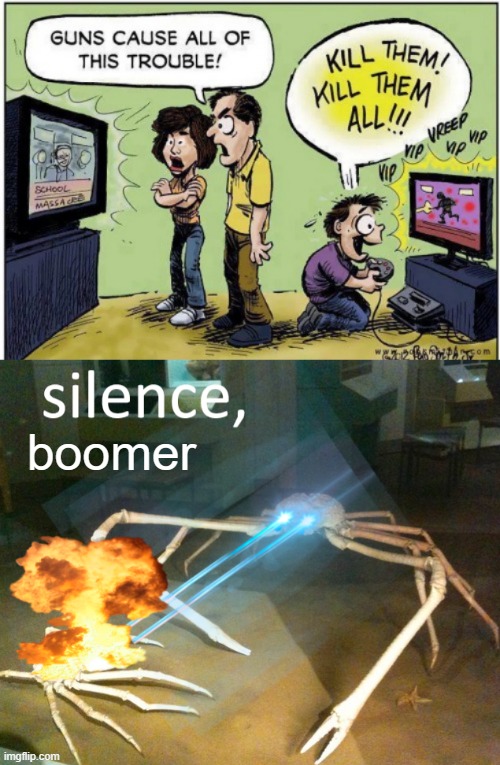 boomer | image tagged in silence crab,boomer,memes,dank meme,stfu boomer,funny | made w/ Imgflip meme maker