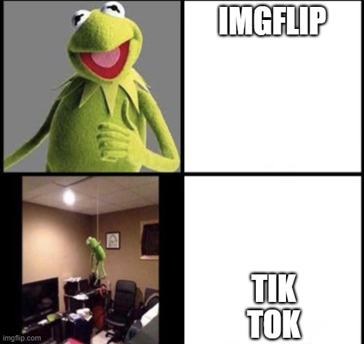 Tik tok makes Kermit do suicide | IMGFLIP; TIK TOK | image tagged in invest in kermit | made w/ Imgflip meme maker