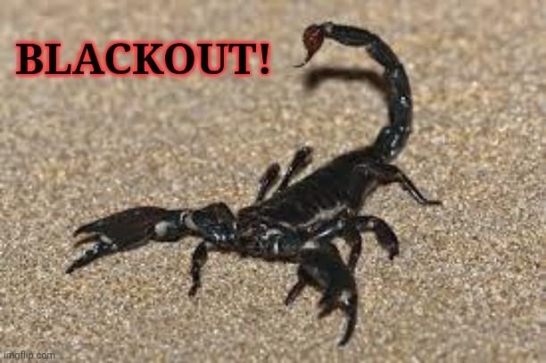 Scorpions | BLACKOUT! | image tagged in scorpions | made w/ Imgflip meme maker