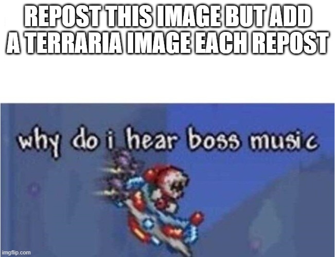 Number 1 | REPOST THIS IMAGE BUT ADD A TERRARIA IMAGE EACH REPOST | image tagged in why do i hear boss music | made w/ Imgflip meme maker