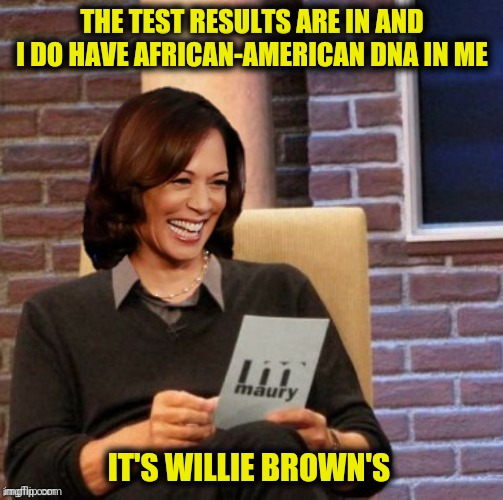 THE TEST RESULTS ARE IN AND I DO HAVE AFRICAN-AMERICAN DNA IN ME IT'S WILLIE BROWN'S | made w/ Imgflip meme maker