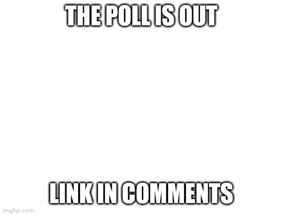 you got today  and tomorrow to vote | THE POLL IS OUT; LINK IN COMMENTS | image tagged in blank white template | made w/ Imgflip meme maker