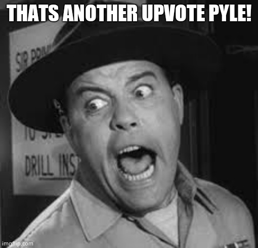 Sgt. Carter Yelling | THATS ANOTHER UPVOTE PYLE! | image tagged in sgt carter yelling | made w/ Imgflip meme maker