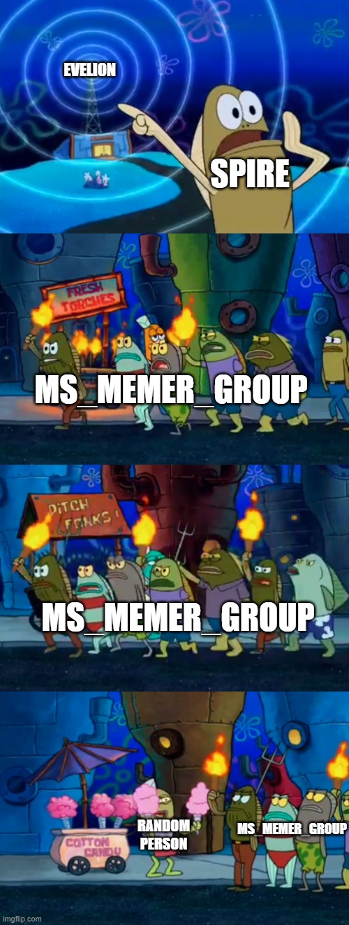 Aw yes teamwork | EVELION; SPIRE; MS_MEMER_GROUP; MS_MEMER_GROUP; MS_MEMER_GROUP; RANDOM PERSON | made w/ Imgflip meme maker