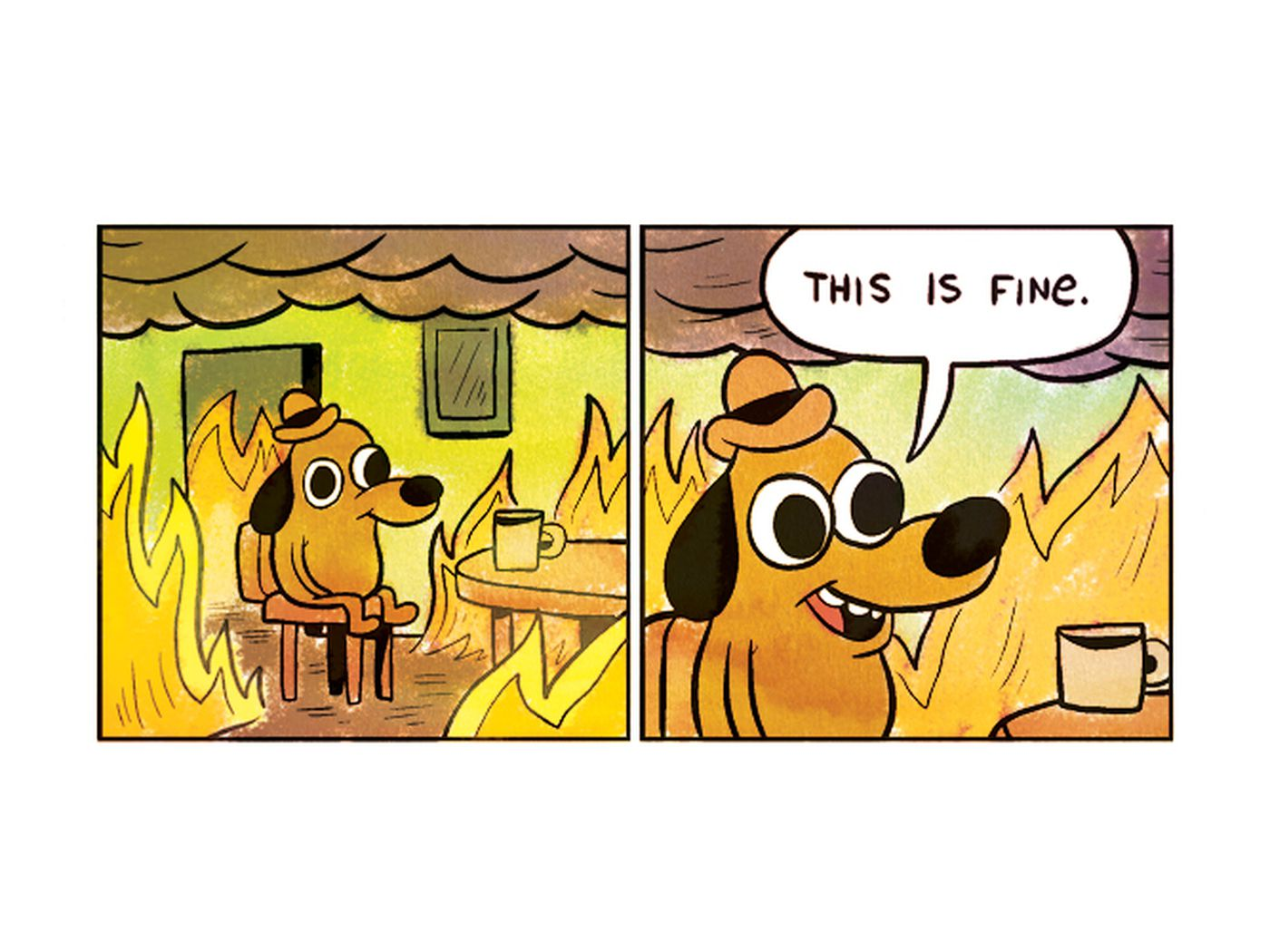High Quality This is Fine Blank Meme Template