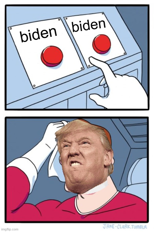 Two Buttons | biden; biden | image tagged in memes,two buttons | made w/ Imgflip meme maker