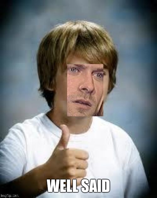 Kurt Cobain thumb up kid | WELL SAID | image tagged in kurt cobain thumb up kid | made w/ Imgflip meme maker