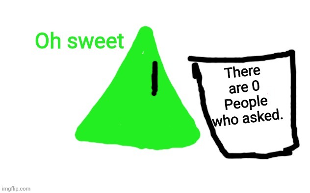 Lime The Triangle Who Asked | image tagged in lime the triangle who asked,who asked | made w/ Imgflip meme maker