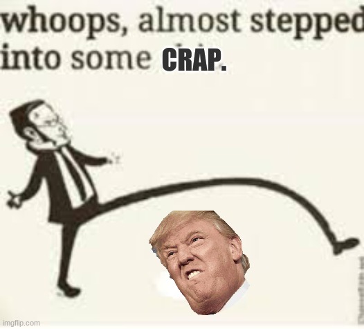 Whoops, almost stepped in some crap. | CRAP. | image tagged in whoops almost stepped in shit | made w/ Imgflip meme maker