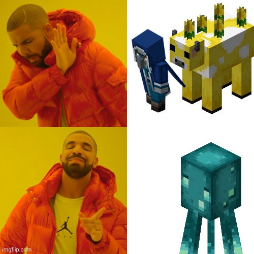 My opinion | image tagged in memes,drake hotline bling,minecraft | made w/ Imgflip meme maker