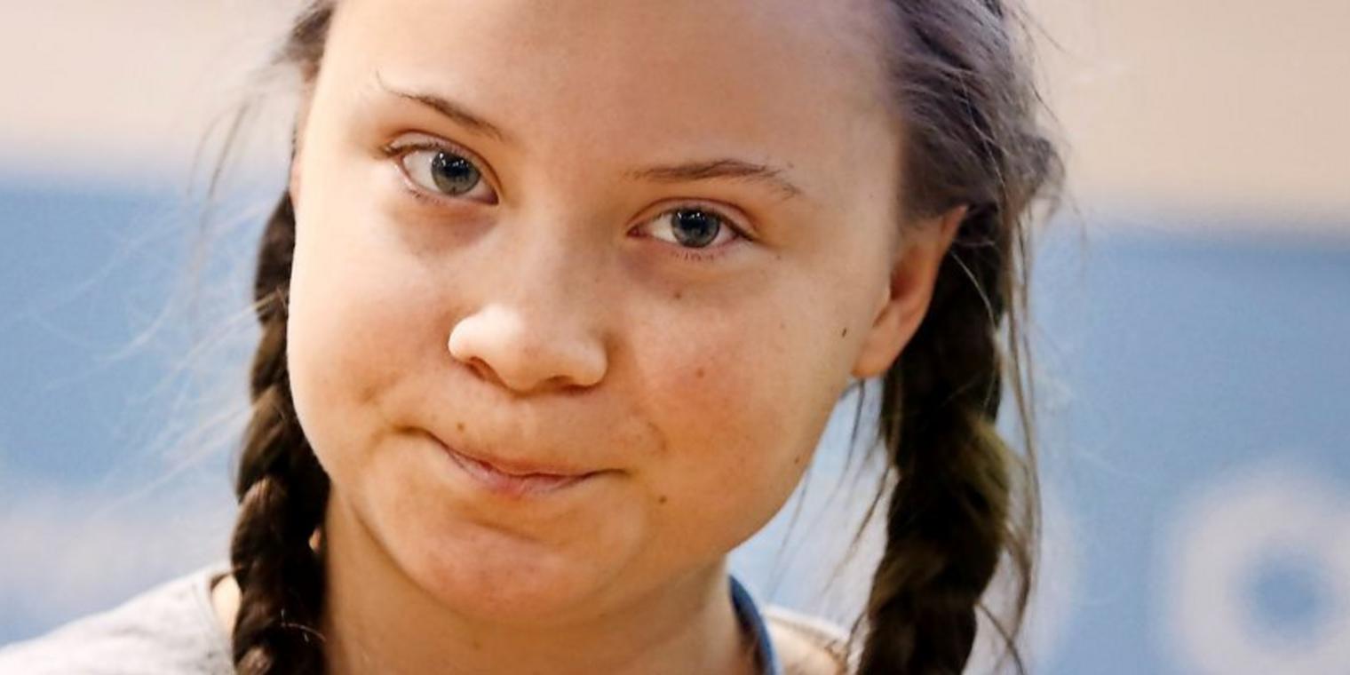 High Quality Greta Thunberg trying not to laugh at your face because Blank Meme Template