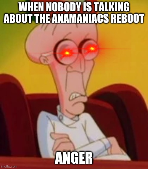 WHEN NOBODY IS TALKING ABOUT THE ANAMANIACS REBOOT; ANGER | image tagged in anger | made w/ Imgflip meme maker