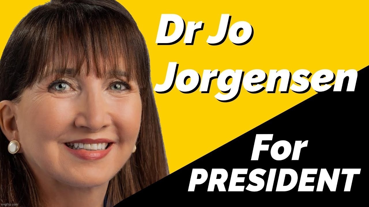 Election 2020 vote Jo. Jo Jorgensen. She got bit by a bat. | image tagged in jo jorgensen,jeremy cohen,libertarian,vote jo jorgensen,jo jorgensen got bit by a bat,election 2020 | made w/ Imgflip meme maker