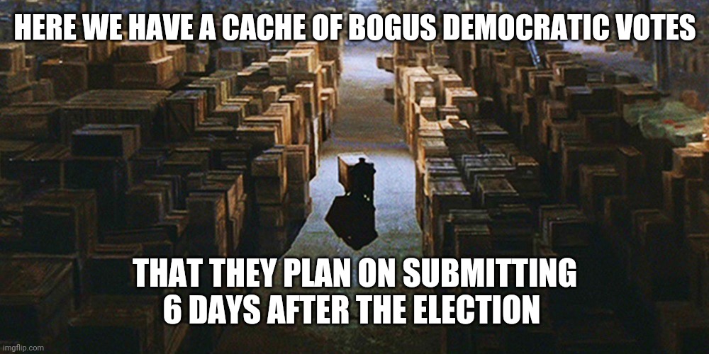 Politics and stuff | HERE WE HAVE A CACHE OF BOGUS DEMOCRATIC VOTES; THAT THEY PLAN ON SUBMITTING 6 DAYS AFTER THE ELECTION | image tagged in funny memes | made w/ Imgflip meme maker