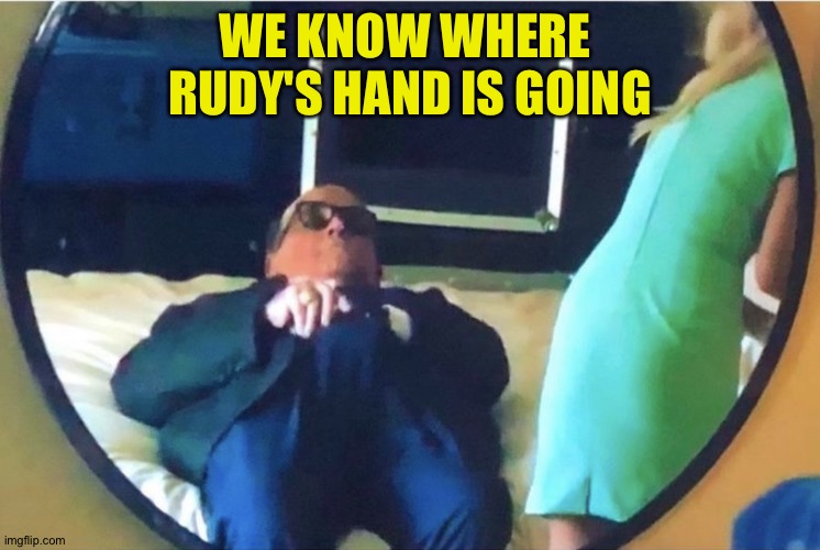 America’s Mayor | WE KNOW WHERE 
RUDY'S HAND IS GOING | image tagged in america s mayor | made w/ Imgflip meme maker