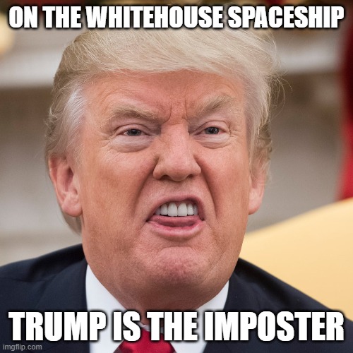 ON THE WHITEHOUSE SPACESHIP; TRUMP IS THE IMPOSTER | image tagged in trump sucks | made w/ Imgflip meme maker