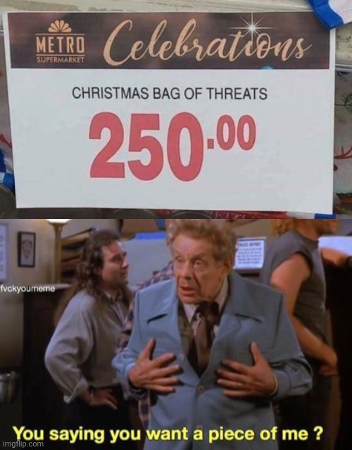 Bring it! | image tagged in christmas,seinfeld,fighting,fight club | made w/ Imgflip meme maker