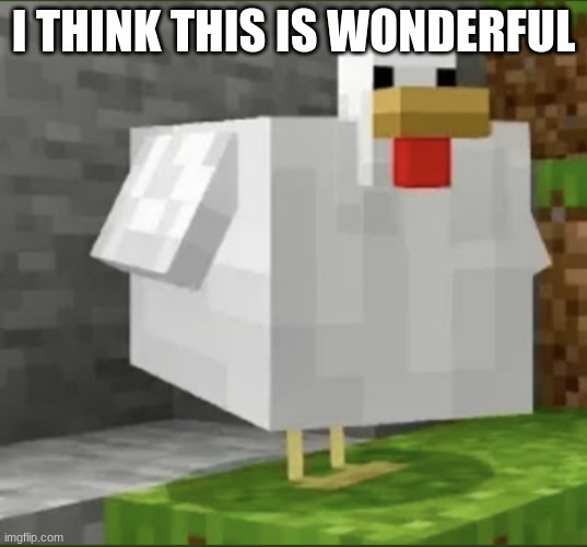 fat chicken | I THINK THIS IS WONDERFUL | image tagged in cursed chicken | made w/ Imgflip meme maker