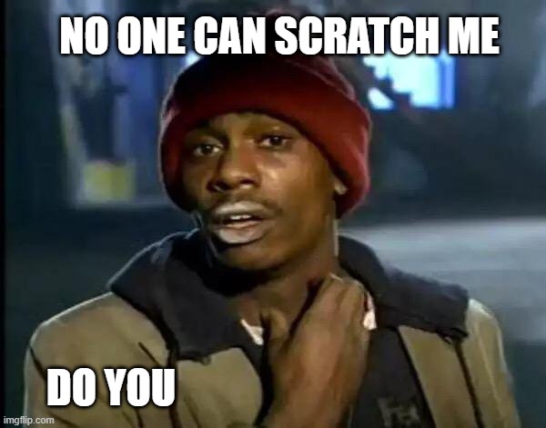 fun image quote | NO ONE CAN SCRATCH ME; DO YOU | image tagged in memes,y'all got any more of that | made w/ Imgflip meme maker