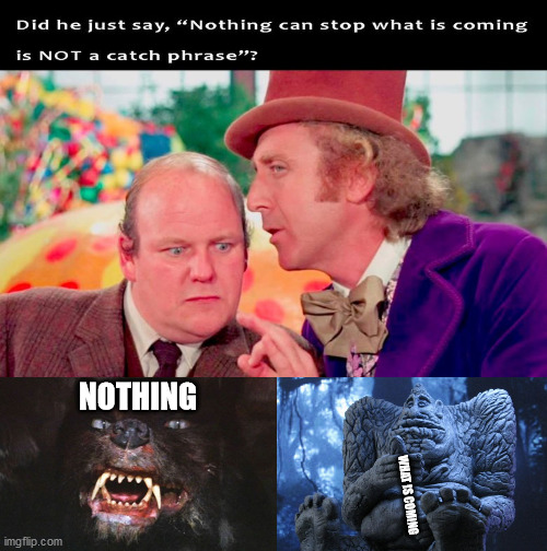 NOTHING; WHAT IS COMING | image tagged in willy wonka the neverending mind fuck | made w/ Imgflip meme maker