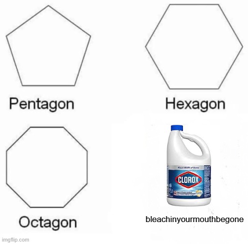 bleach | bleachinyourmouthbegone | image tagged in memes,pentagon hexagon octagon,bleach | made w/ Imgflip meme maker