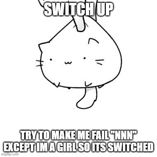 try me. | SWITCH UP; TRY TO MAKE ME FAIL "NNN" EXCEPT IM A GIRL SO ITS SWITCHED | image tagged in cat | made w/ Imgflip meme maker