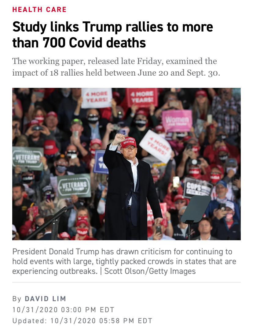 Trump rally 700 Covid deaths Blank Meme Template