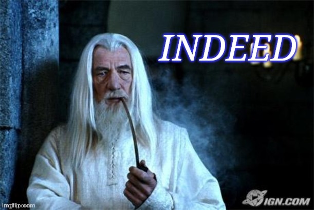 Gandalf Indeed v1 | image tagged in gandalf indeed v1 | made w/ Imgflip meme maker