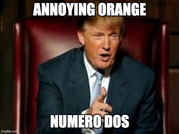Donald Trump |  ANNOYING ORANGE; NUMERO DOS | image tagged in donald trump | made w/ Imgflip meme maker