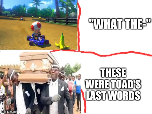 "WHAT THE-"; THESE WERE TOAD'S LAST WORDS | made w/ Imgflip meme maker